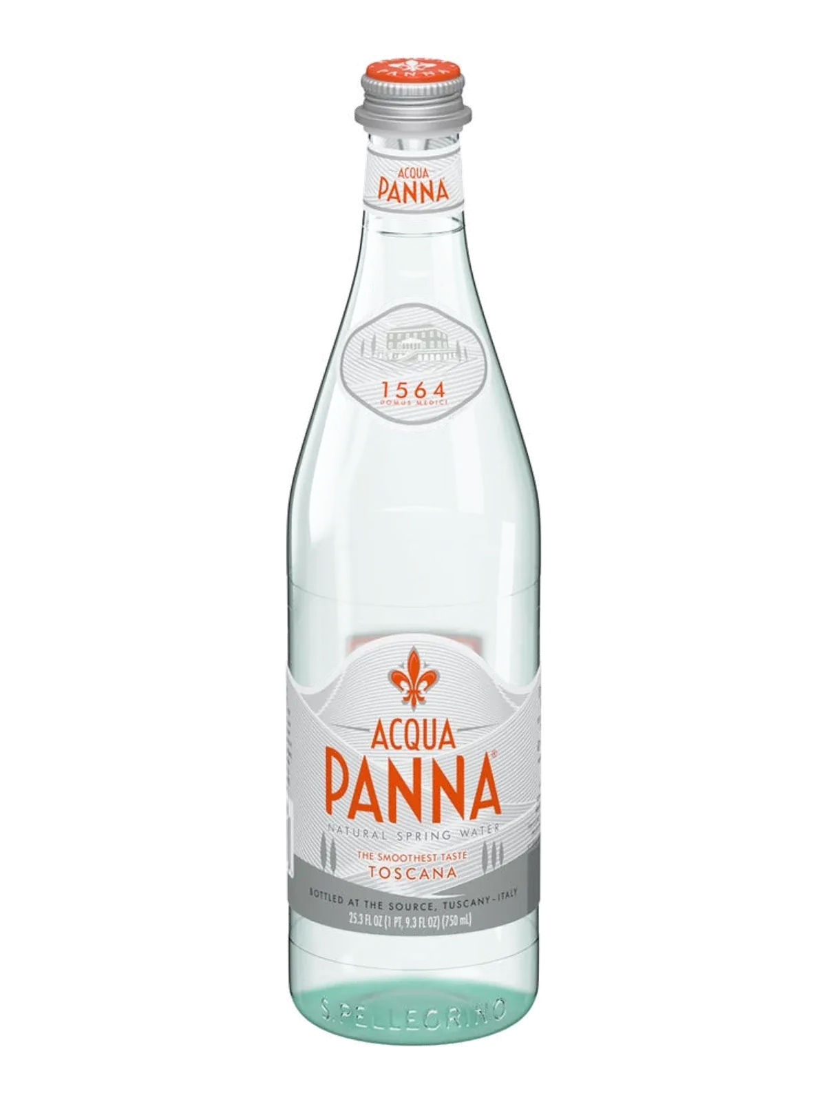 Acqua Panna natural mineral water glass bottle