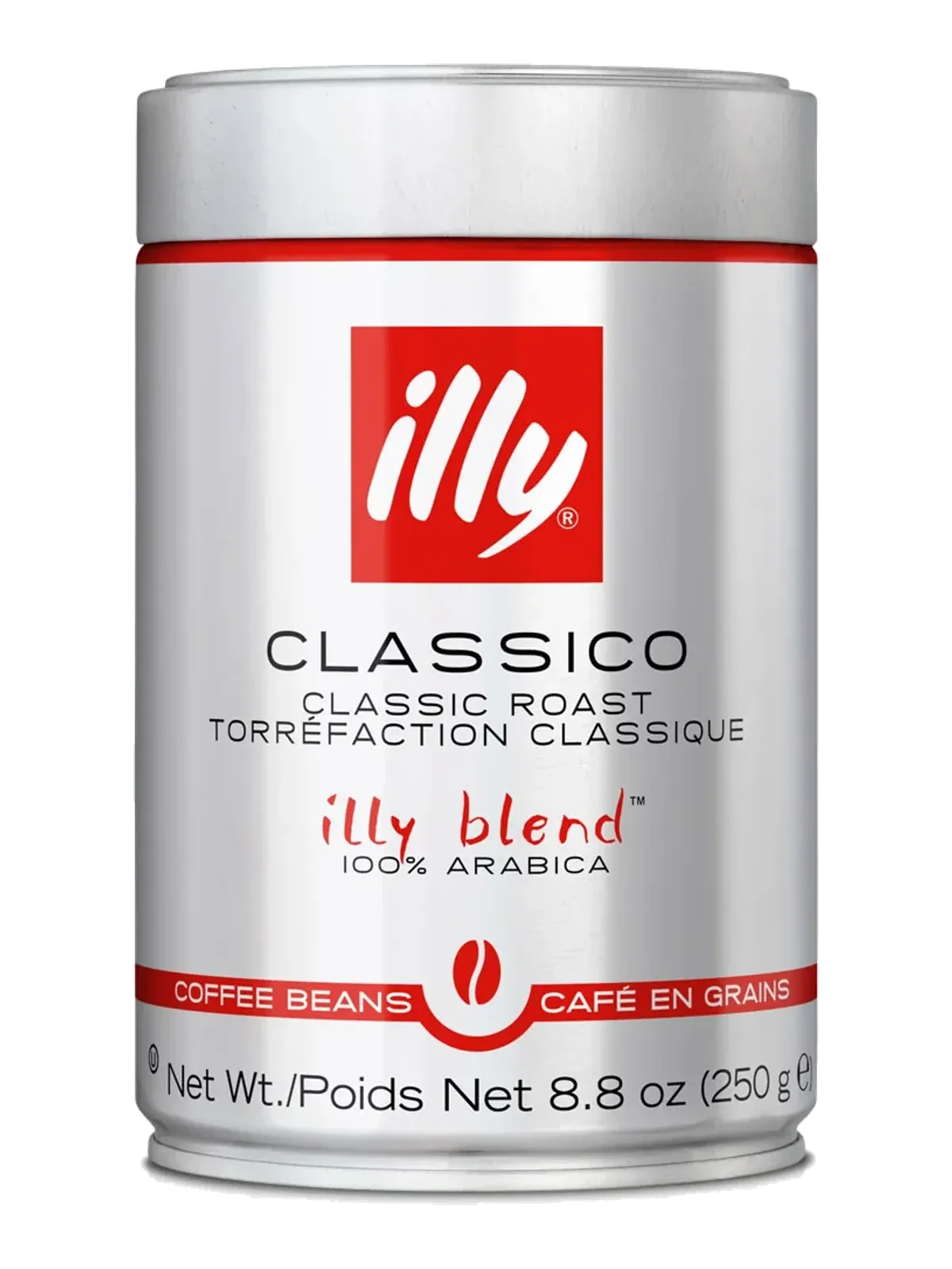 illy Classico whole bean coffee, medium roast, 8.8 oz can