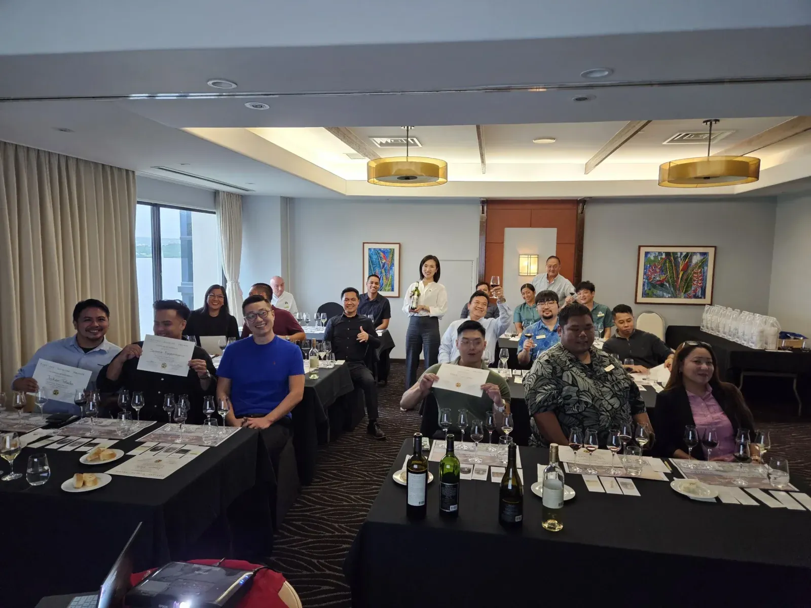 Guests seated at tasting tables during the Silver Oak Masterclass at Hotel Nikko Guam