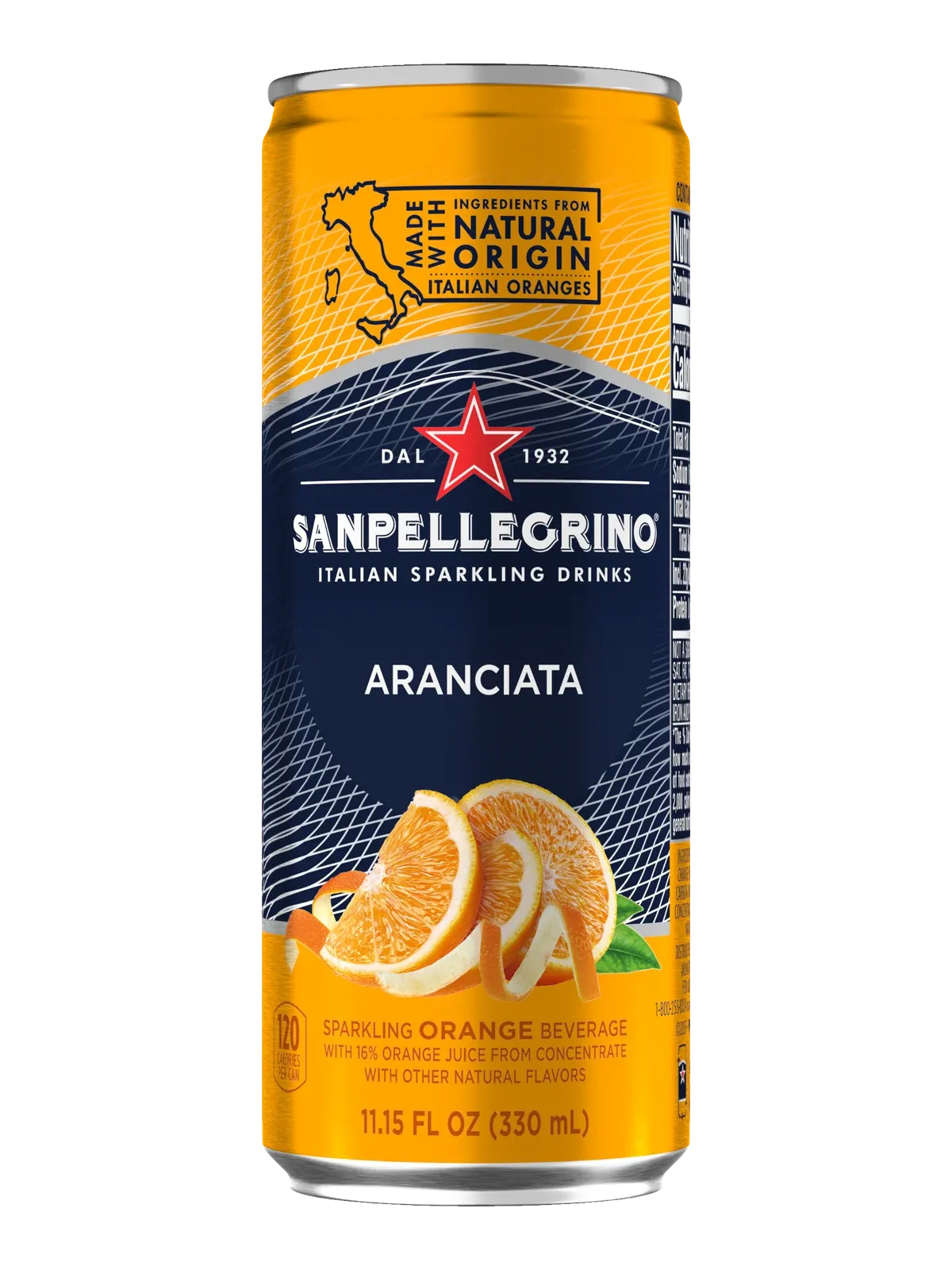 Sanpellegrino Aranciata sparkling orange beverage can
